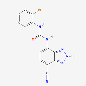 molecular formula C14H9BrN6O B1680820 N-(2-Bromophenyl)-N'-(7-cyano-1H-benzotriazol-4-YL)urea CAS No. 211096-49-0