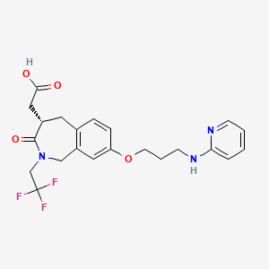 molecular formula C22H24F3N3O4 B1680821 2-[(4S)-3-oxo-8-[3-(pyridin-2-ylamino)propoxy]-2-(2,2,2-trifluoroethyl)-4,5-dihydro-1H-2-benzazepin-4-yl]acetic acid CAS No. 205678-26-8