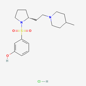 B1680822 (R)-3-((2-(2-(4-Methylpiperidin-1-yl)ethyl)pyrrolidin-1-yl)sulfonyl)phenol hydrochloride CAS No. 261901-57-9