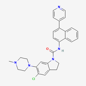 molecular formula C29H28ClN5O B1680823 5-chloro-6-(4-methylpiperazin-1-yl)-N-(4-pyridin-4-ylnaphthalen-1-yl)-2,3-dihydroindole-1-carboxamide CAS No. 216058-27-4