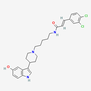 molecular formula C27H31Cl2N3O2 B1680825 (E)-3-(3,4-dichlorophenyl)-N-[5-[4-(5-hydroxy-1H-indol-3-yl)piperidin-1-yl]pentyl]prop-2-enamide CAS No. 299173-56-1