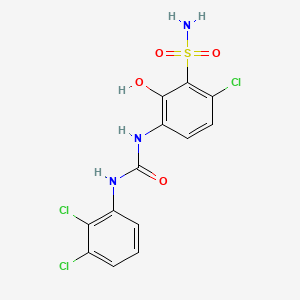 molecular formula C13H10Cl3N3O4S B1680829 1-(4-氯-2-羟基-3-磺酰胺基-苯基)-3-(2,3-二氯苯基)脲 CAS No. 276702-15-9