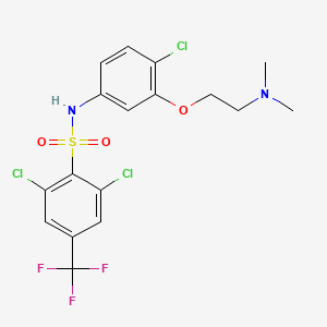 molecular formula C17H16Cl3F3N2O3S B1680839 2,6-dichloro-N-[4-chloro-3-(2-dimethylaminoethoxy)phenyl]-4-(trifluoromethyl)benzenesulfonamide 