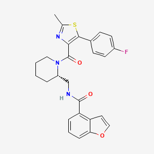 molecular formula C26H24FN3O3S B1680840 (S)-N-((1-(5-(4-氟苯基)-2-甲基噻唑-4-羰基)哌啶-2-基)甲基)苯并呋喃-4-甲酰胺 CAS No. 380899-24-1
