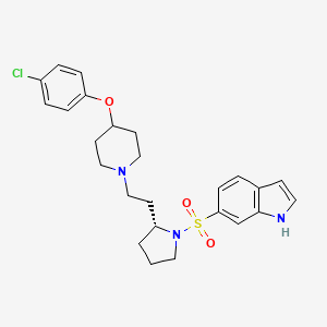 molecular formula C25H30ClN3O3S B1680842 6-[(2R)-2-[2-[4-(4-chlorophenoxy)piperidin-1-yl]ethyl]pyrrolidin-1-yl]sulfonyl-1H-indole 