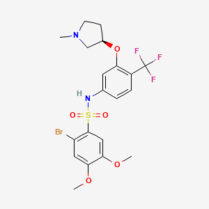 B1680845 2-bromo-4,5-dimethoxy-N-[3-[(3R)-1-methylpyrrolidin-3-yl]oxy-4-(trifluoromethyl)phenyl]benzenesulfonamide CAS No. 733734-61-7