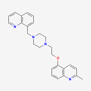 B1680846 2-Methyl-5-(2-(4-(quinolin-8-ylmethyl)piperazin-1-yl)ethoxy)quinoline CAS No. 584555-10-2