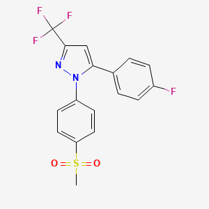 molecular formula C17H12F4N2O2S B1680877 1-((4-甲磺酰基)苯基)-3-三氟甲基-5-(4-氟苯基)吡唑 CAS No. 162054-19-5