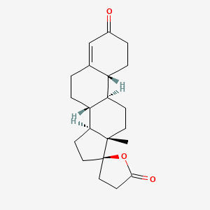 B1680883 (8R,9S,10R,13S,14S,17R)-13-methylspiro[1,2,6,7,8,9,10,11,12,14,15,16-dodecahydrocyclopenta[a]phenanthrene-17,5'-oxolane]-2',3-dione CAS No. 1722-54-9