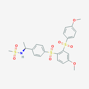 B1680896 N-[(1S)-1-[4-[[4-Methoxy-2-[(4-methoxyphenyl)sulfonyl]phenyl]sulfonyl]phenyl]ethyl]methanesulfonamide CAS No. 447459-51-0