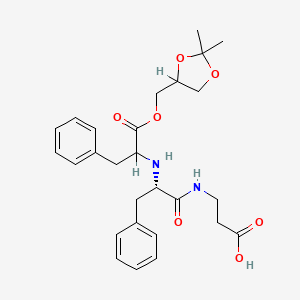 B1680898 beta-Alanine, N-(N-(2-((2,2-dimethyl-1,3-dioxolan-4-yl)methoxy)-2-oxo-1-(phenylmethyl)ethyl)-L-phenylalanyl)- CAS No. 105262-04-2