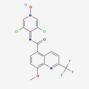 B1680899 N-(3,5-Dichloro-1-oxido-4-pyridinyl)-8-methoxy-2-(trifluoromethyl)-5-quinoline carboxamide CAS No. 444659-43-2