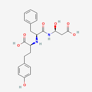 B1680908 beta-Alanine, N-(N-(1-carboxy-3-(4-hydroxyphenyl)propyl)-L-phenylalanyl)-2-hydroxy-, (S-(R*,R*))- CAS No. 142621-29-2