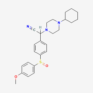 2-(4-Cyclohexylpiperazin-1-yl)-2-[4-(4-methoxyphenyl)sulfinylphenyl]acetonitrile