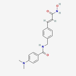 molecular formula C19H21N3O3 B1681001 4-(dimethylamino)-N-[[4-[(E)-3-(hydroxyamino)-3-oxoprop-1-enyl]phenyl]methyl]benzamide CAS No. 617690-98-9