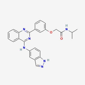 molecular formula C26H24N6O2 B1681009 2-(3-(4-((1H-吲唑-5-基)氨基)喹唑啉-2-基)苯氧基)-N-异丙基乙酰胺 CAS No. 911417-87-3