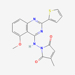 B1681060 1-(5-Methoxy-2-thiophen-2-yl-quinazolin-4-ylamino)-3-methyl-pyrrole-2,5-dione CAS No. 219773-55-4