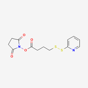 molecular formula C13H14N2O4S2 B1681063 N-琥珀酰亚胺基 4-(2-吡啶基二硫代)丁酸酯 CAS No. 115088-06-7