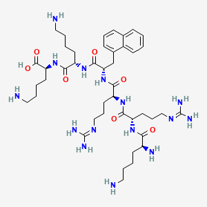 B1681094 Lysyl-arginyl-arginyl-(1-naphthyl-alanyl)-lysyl-lysine CAS No. 149309-76-2