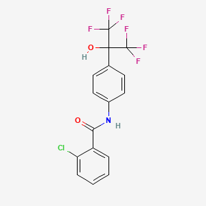 B1681098 2-chloro-N-[4-(1,1,1,3,3,3-hexafluoro-2-hydroxypropan-2-yl)phenyl]benzamide CAS No. 303126-97-8