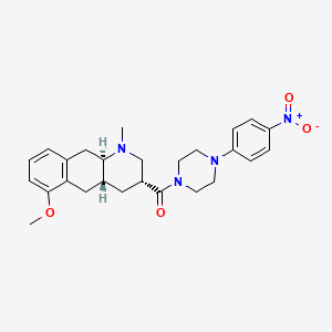 B1681101 [(3R,4aR,10aR)-6-methoxy-1-methyl-3,4,4a,5,10,10a-hexahydro-2H-benzo[g]quinolin-3-yl]-[4-(4-nitrophenyl)piperazin-1-yl]methanone CAS No. 187218-90-2