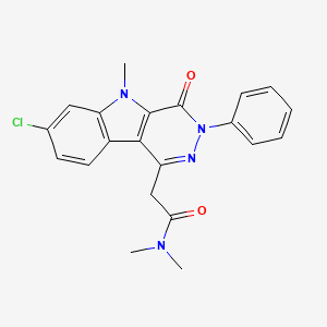 molecular formula C21H19ClN4O2 B1681115 2-(7-氯-5-甲基-4-氧代-3-苯基-4,5-二氢-3H-吡啶并[4,5-b]吲哚-1-基)-N,N-二甲基乙酰胺 CAS No. 220448-02-2