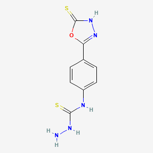 B1681134 N-(4-(5-Mercapto-1,3,4-oxadiazol-2-yl)phenyl)hydrazinecarbothioamide CAS No. 317337-07-8