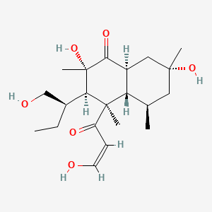 B1681135 1(2H)-Naphthalenone, octahydro-2,7-dihydroxy-3-((1R)-1-(hydroxymethyl)propyl)-4-((2Z)-3-hydroxy-1-oxo-2-propenyl)-2,4,5,7-tetramethyl-, (2S,3R,4R,4aS,5R,7R,8aS)-rel- CAS No. 81210-11-9