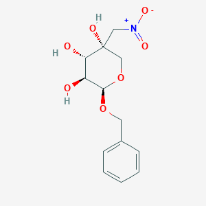 molecular formula C13H17NO7 B016812 苄基 4-C-硝基亚甲基-|A-D-阿拉伯吡喃糖苷 CAS No. 383173-64-6
