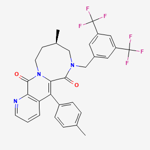 B1681211 (9R)-7-[[3,5-bis(trifluoromethyl)phenyl]methyl]-9-methyl-5-(4-methylphenyl)-8,9,10,11-tetrahydro-[1,4]diazocino[2,1-g][1,7]naphthyridine-6,13-dione CAS No. 217185-75-6
