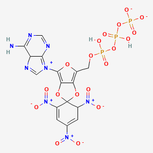 molecular formula C40H77N12O19P3 B1681329 [[[4'-(6-氨基-5H-嘌呤-9-鎓-9-基)-1,3,5-三硝基螺[环己-1,3-二烯-6,2'-呋喃[3,4-d][1,3]二噁唑]-6'-基]甲氧基-羟基磷酰基]氧基-羟基磷酰基]磷酸 CAS No. 61368-63-6
