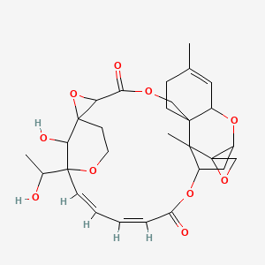 molecular formula C29H36O10 B1681481 (20Z,22Z)-28-hydroxy-24-(1-hydroxyethyl)-10,16-dimethylspiro[2,5,13,18,25-pentaoxahexacyclo[22.3.1.114,17.01,3.07,12.07,16]nonacosa-10,20,22-triene-15,2'-oxirane]-4,19-dione CAS No. 53126-63-9