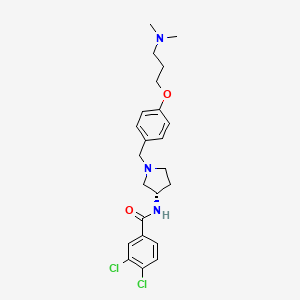 molecular formula C23H29Cl2N3O2 B1681500 3,4-dichloro-N-[(3S)-1-[[4-(3-dimethylaminopropoxy)phenyl]methyl]pyrrolidin-3-yl]benzamide CAS No. 346729-66-6