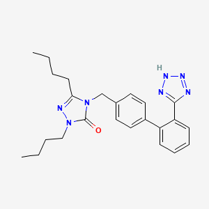 B1681514 2,5-Dibutyl-2,4-dihydro-4-((2-(1H-tetrazol-5-yl)(1,1'-biphenyl)-4'-yl)methyl)-3H-1,2,4-triazol-3-one CAS No. 133690-62-7