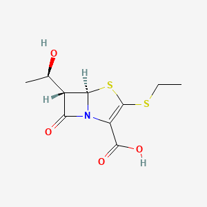 B1681537 4-Thia-1-azabicyclo(3.2.0)hept-2-ene-2-carboxylic acid, 3-(ethylthio)-6-((1R)-1-hydroxyethyl)-7-oxo-, (5R,6S)- CAS No. 77646-83-4