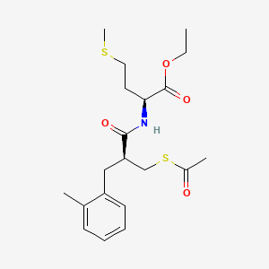 molecular formula C20H29NO4S2 B1681539 N-(2(S)-(乙酰硫代甲基)-3-(2-甲基苯基)-1-氧代丙基)-L-蛋氨酸乙酯 CAS No. 136511-43-8