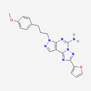 molecular formula C20H19N7O2 B1681541 2-(Furan-2-yl)-7-(3-(4-methoxyphenyl)propyl)-7H-pyrazolo[4,3-e][1,2,4]triazolo[1,5-c]pyrimidin-5-amine CAS No. 316173-57-6