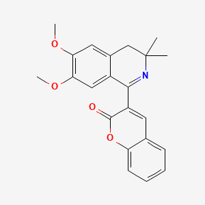 B1681601 3-(6,7-Dimethoxy-3,3-dimethyl-3,4-dihydro-isoquinolin-1-yl)-chromen-2-one CAS No. 667427-75-0