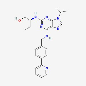 B1681607 (2S)-2-[[9-propan-2-yl-6-[[4-(2-pyridinyl)phenyl]methylamino]-2-purinyl]amino]-1-butanol CAS No. 1084893-56-0