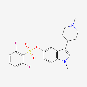 B1681654 1-methyl-3-(1-methylpiperidin-4-yl)-1H-indol-5-yl 2,6-difluorobenzenesulfonate CAS No. 445441-26-9