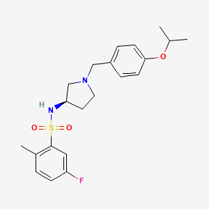 B1681656 (R)-5-Fluoro-N-(1-(4-isopropoxybenzyl)pyrrolidin-3-yl)-2-methylbenzenesulfonamide CAS No. 1000592-48-2