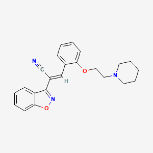B1681843 2-(1,2-Benzisoxazol-3-yl)-3-(2-(2-piperidinoethoxy)phenyl)acrylonitrile CAS No. 84260-62-8