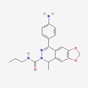 molecular formula C20H22N4O3 B1681849 8-(4-氨基苯基)-5-甲基-N-丙基-5H-[1,3]二氧杂环[4,5-g]酞嗪-6-甲酰胺 CAS No. 173952-44-8
