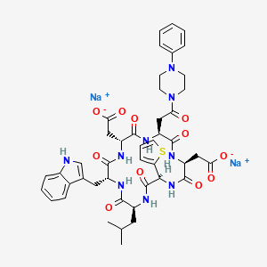 molecular formula C45H51N9Na2O11S B1681880 环（D-α-天冬酰基-3-((4-苯基哌嗪-1-基)羰基）-L-丙氨酰-L-α-天冬酰基-D-2-(2-噻吩基)甘氨酰-L-亮氨酰-D-色氨酰）二钠盐 CAS No. 157380-72-8