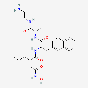 molecular formula C26H37N5O5 B1681924 N-[(2S)-1-[[(2S)-1-(2-aminoethylamino)-1-oxopropan-2-yl]amino]-3-naphthalen-2-yl-1-oxopropan-2-yl]-N'-hydroxy-2-(2-methylpropyl)butanediamide CAS No. 171235-71-5