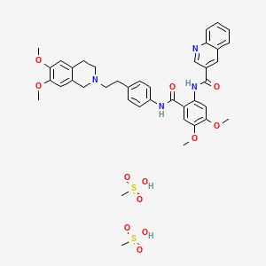 molecular formula C40H46N4O12S2 B1681932 他利奎达二甲磺酸盐 CAS No. 625375-84-0