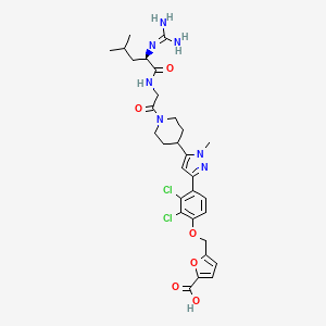 molecular formula C30H37Cl2N7O6 B1681971 5-[2,3-二氯-4-(5-{1-[2-(2-胍基-4-甲基-戊酰胺基)-乙酰]-哌啶-4-基}-1-甲基-1H-吡唑-3-基)-苯氧甲基]-呋喃-2-甲酸 CAS No. 515846-21-6
