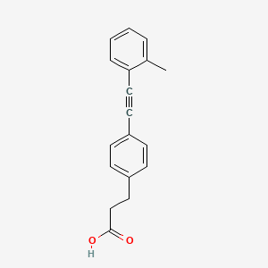 molecular formula C18H16O2 B1682038 3-(4-(邻甲苯乙炔基)苯基)丙酸 CAS No. 1082058-99-8