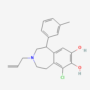 molecular formula C20H22ClNO2 B1682080 3-烯丙基-6-氯-1-(3-甲基苯基)-2,3,4,5-四氢-1H-3-苯并氮杂卓-7,8-二醇 CAS No. 74115-08-5