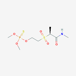 B1682147 Phosphorothioic acid, O,O-dimethyl S-(2-((1-methyl-2-(methylamino)-2-oxoethyl)sulfonyl)ethyl) ester CAS No. 70898-34-9